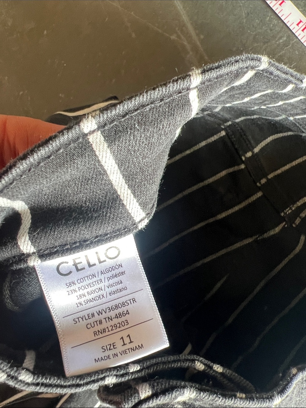 Cello Black Pants with White Pinstripes - Picture 4 of 5